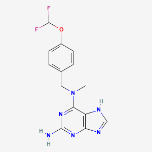 6-N-[[4-(difluoromethoxy)phenyl]methyl]-6-N-methyl-7H-purine-2,6-diamine