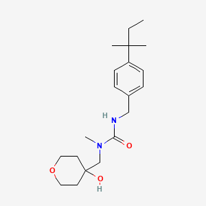 1-[(4-Hydroxyoxan-4-yl)methyl]-1-methyl-3-[[4-(2-methylbutan-2-yl)phenyl]methyl]urea