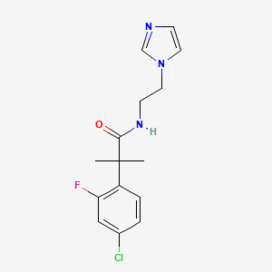 2-(4-chloro-2-fluorophenyl)-N-(2-imidazol-1-ylethyl)-2-methylpropanamide