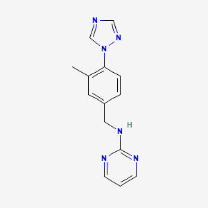 N-[[3-methyl-4-(1,2,4-triazol-1-yl)phenyl]methyl]pyrimidin-2-amine