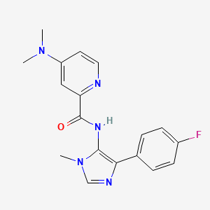 molecular formula C18H18FN5O B7671065 4-(dimethylamino)-N-[5-(4-fluorophenyl)-3-methylimidazol-4-yl]pyridine-2-carboxamide 