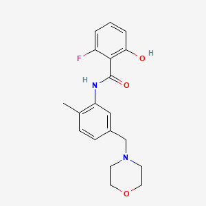 molecular formula C19H21FN2O3 B7671100 2-fluoro-6-hydroxy-N-[2-methyl-5-(morpholin-4-ylmethyl)phenyl]benzamide 