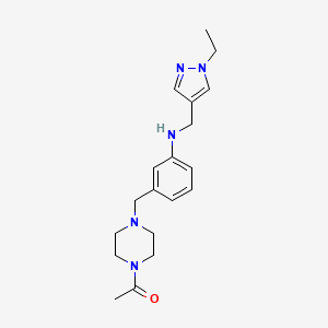 1-[4-[[3-[(1-Ethylpyrazol-4-yl)methylamino]phenyl]methyl]piperazin-1-yl]ethanone