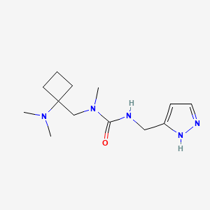 molecular formula C13H23N5O B7671135 1-[[1-(dimethylamino)cyclobutyl]methyl]-1-methyl-3-(1H-pyrazol-5-ylmethyl)urea 