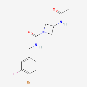 3-acetamido-N-[(4-bromo-3-fluorophenyl)methyl]azetidine-1-carboxamide