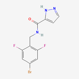 molecular formula C11H8BrF2N3O B7671161 N-[(4-bromo-2,6-difluorophenyl)methyl]-1H-pyrazole-5-carboxamide 