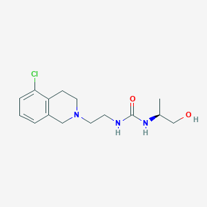 molecular formula C15H22ClN3O2 B7671163 1-[2-(5-chloro-3,4-dihydro-1H-isoquinolin-2-yl)ethyl]-3-[(2S)-1-hydroxypropan-2-yl]urea 