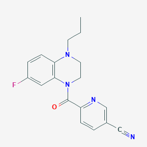 6-(7-Fluoro-4-propyl-2,3-dihydroquinoxaline-1-carbonyl)pyridine-3-carbonitrile