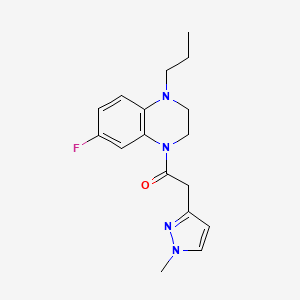 1-(7-Fluoro-4-propyl-2,3-dihydroquinoxalin-1-yl)-2-(1-methylpyrazol-3-yl)ethanone