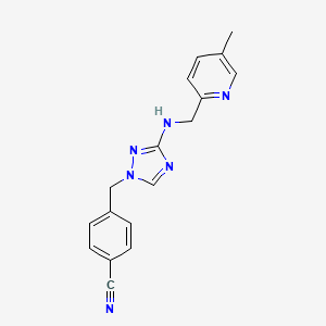 4-[[3-[(5-Methylpyridin-2-yl)methylamino]-1,2,4-triazol-1-yl]methyl]benzonitrile