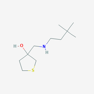 molecular formula C11H23NOS B7671279 3-[(3,3-Dimethylbutylamino)methyl]thiolan-3-ol 