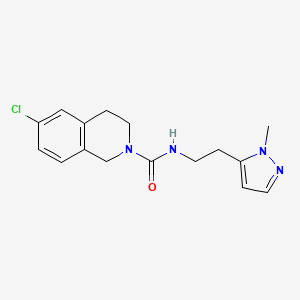 6-chloro-N-[2-(2-methylpyrazol-3-yl)ethyl]-3,4-dihydro-1H-isoquinoline-2-carboxamide