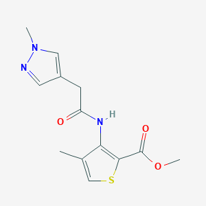 molecular formula C13H15N3O3S B7671348 Methyl 4-methyl-3-[[2-(1-methylpyrazol-4-yl)acetyl]amino]thiophene-2-carboxylate 