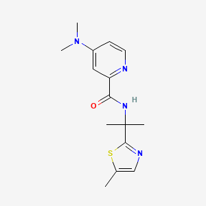 molecular formula C15H20N4OS B7671393 4-(dimethylamino)-N-[2-(5-methyl-1,3-thiazol-2-yl)propan-2-yl]pyridine-2-carboxamide 