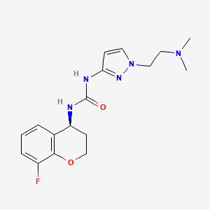 1-[1-[2-(dimethylamino)ethyl]pyrazol-3-yl]-3-[(4S)-8-fluoro-3,4-dihydro-2H-chromen-4-yl]urea