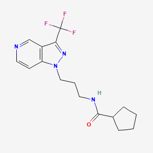 molecular formula C16H19F3N4O B7671403 N-[3-[3-(trifluoromethyl)pyrazolo[4,3-c]pyridin-1-yl]propyl]cyclopentanecarboxamide 