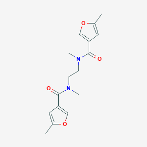 molecular formula C16H20N2O4 B7671421 N,5-dimethyl-N-[2-[methyl-(5-methylfuran-3-carbonyl)amino]ethyl]furan-3-carboxamide 