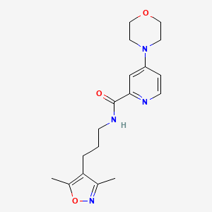 molecular formula C18H24N4O3 B7671429 N-[3-(3,5-dimethyl-1,2-oxazol-4-yl)propyl]-4-morpholin-4-ylpyridine-2-carboxamide 