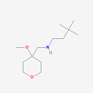 molecular formula C13H27NO2 B7671443 N-[(4-methoxyoxan-4-yl)methyl]-3,3-dimethylbutan-1-amine 