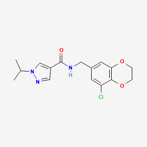 molecular formula C16H18ClN3O3 B7671456 N-[(5-chloro-2,3-dihydro-1,4-benzodioxin-7-yl)methyl]-1-propan-2-ylpyrazole-4-carboxamide 