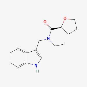 molecular formula C16H20N2O2 B7671473 (2S)-N-ethyl-N-(1H-indol-3-ylmethyl)oxolane-2-carboxamide 