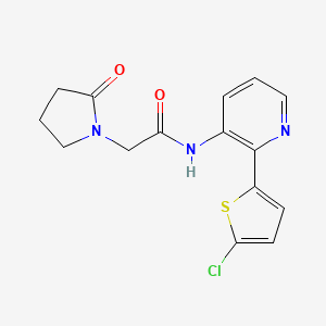 N-[2-(5-chlorothiophen-2-yl)pyridin-3-yl]-2-(2-oxopyrrolidin-1-yl)acetamide