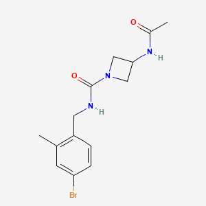 3-acetamido-N-[(4-bromo-2-methylphenyl)methyl]azetidine-1-carboxamide