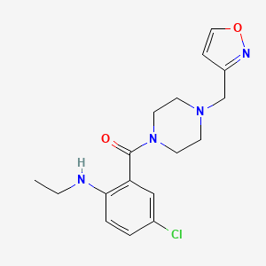 molecular formula C17H21ClN4O2 B7671532 [5-Chloro-2-(ethylamino)phenyl]-[4-(1,2-oxazol-3-ylmethyl)piperazin-1-yl]methanone 