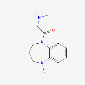 molecular formula C15H23N3O B7671539 2-(dimethylamino)-1-(1,3-dimethyl-3,4-dihydro-2H-1,5-benzodiazepin-5-yl)ethanone 