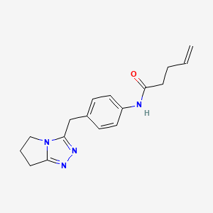 N-[4-(6,7-dihydro-5H-pyrrolo[2,1-c][1,2,4]triazol-3-ylmethyl)phenyl]pent-4-enamide