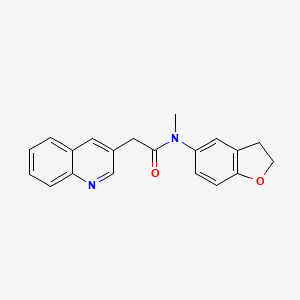 molecular formula C20H18N2O2 B7671573 N-(2,3-dihydro-1-benzofuran-5-yl)-N-methyl-2-quinolin-3-ylacetamide 