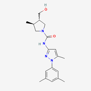 (3S,4S)-N-[1-(3,5-dimethylphenyl)-5-methylpyrazol-3-yl]-3-(hydroxymethyl)-4-methylpyrrolidine-1-carboxamide