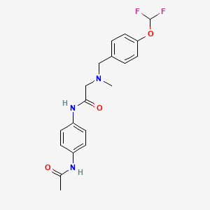 N-(4-acetamidophenyl)-2-[[4-(difluoromethoxy)phenyl]methyl-methylamino]acetamide