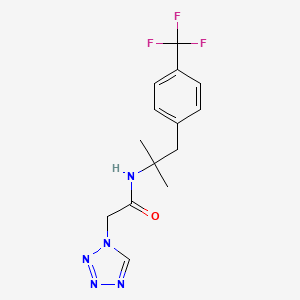 molecular formula C14H16F3N5O B7671655 N-[2-methyl-1-[4-(trifluoromethyl)phenyl]propan-2-yl]-2-(tetrazol-1-yl)acetamide 