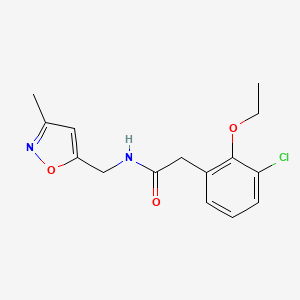 2-(3-chloro-2-ethoxyphenyl)-N-[(3-methyl-1,2-oxazol-5-yl)methyl]acetamide