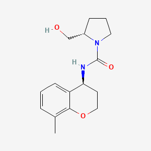 molecular formula C16H22N2O3 B7671714 (2S)-2-(hydroxymethyl)-N-[(4S)-8-methyl-3,4-dihydro-2H-chromen-4-yl]pyrrolidine-1-carboxamide 