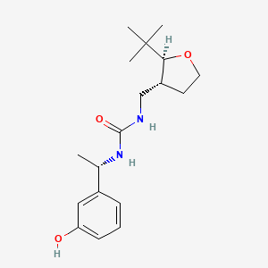 1-[[(2S,3R)-2-tert-butyloxolan-3-yl]methyl]-3-[(1S)-1-(3-hydroxyphenyl)ethyl]urea