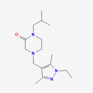 4-[(1-Ethyl-3,5-dimethylpyrazol-4-yl)methyl]-1-(2-methylpropyl)piperazin-2-one