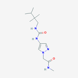 molecular formula C14H25N5O2 B7671749 N-methyl-2-[4-(2,2,3-trimethylbutylcarbamoylamino)pyrazol-1-yl]acetamide 