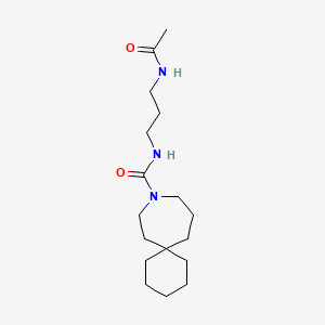 molecular formula C17H31N3O2 B7671779 N-(3-acetamidopropyl)-9-azaspiro[5.6]dodecane-9-carboxamide 