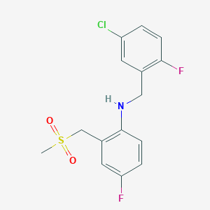 N-[(5-chloro-2-fluorophenyl)methyl]-4-fluoro-2-(methylsulfonylmethyl)aniline