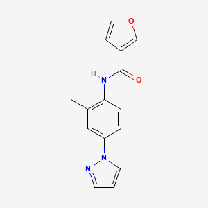 molecular formula C15H13N3O2 B7671847 N-(2-methyl-4-pyrazol-1-ylphenyl)furan-3-carboxamide 