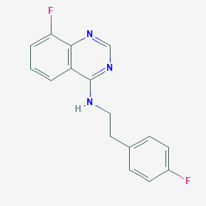 molecular formula C16H13F2N3 B7671851 8-fluoro-N-[2-(4-fluorophenyl)ethyl]quinazolin-4-amine 