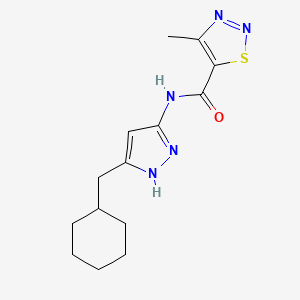 N-[5-(cyclohexylmethyl)-1H-pyrazol-3-yl]-4-methylthiadiazole-5-carboxamide