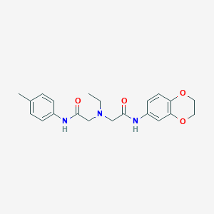 2-[[2-(2,3-dihydro-1,4-benzodioxin-6-ylamino)-2-oxoethyl]-ethylamino]-N-(4-methylphenyl)acetamide