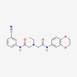 2-[[2-(3-cyanoanilino)-2-oxoethyl]-ethylamino]-N-(2,3-dihydro-1,4-benzodioxin-6-yl)acetamide