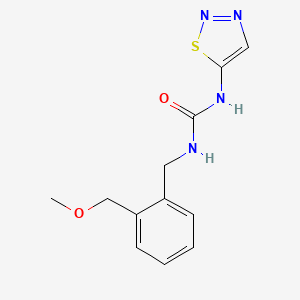 molecular formula C12H14N4O2S B7671917 1-[[2-(Methoxymethyl)phenyl]methyl]-3-(thiadiazol-5-yl)urea 