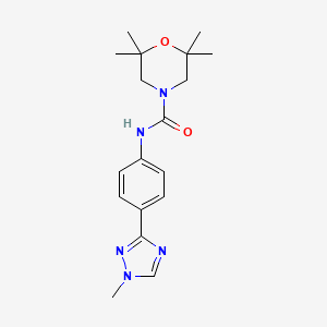 2,2,6,6-tetramethyl-N-[4-(1-methyl-1,2,4-triazol-3-yl)phenyl]morpholine-4-carboxamide