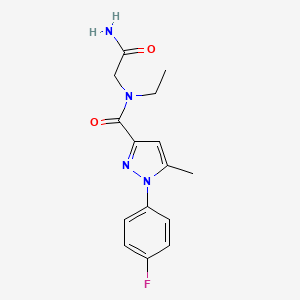 molecular formula C15H17FN4O2 B7671953 N-(2-amino-2-oxoethyl)-N-ethyl-1-(4-fluorophenyl)-5-methylpyrazole-3-carboxamide 