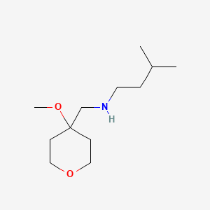 molecular formula C12H25NO2 B7671981 N-[(4-methoxyoxan-4-yl)methyl]-3-methylbutan-1-amine 